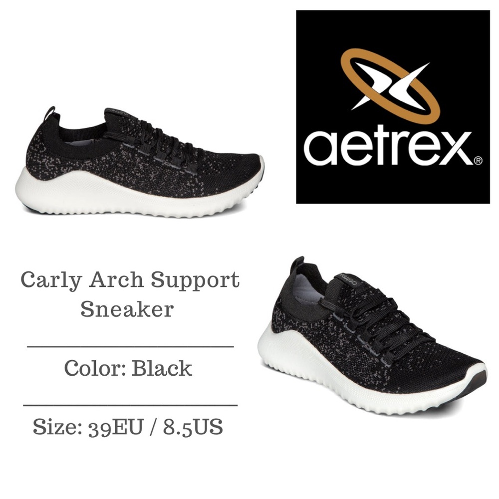 New with Box Aetrex - Carly - Black - Size EU 39 US 8.5 - Sneakers/ Tennis Shoe